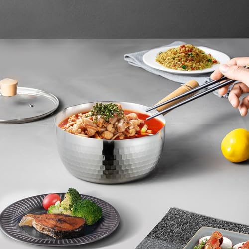 Nudelkochtopf im japanischen Stil, 304 Edelstahl, effizient und kompakt für Induktion (20 cm ohne Deckel) von Niceminiwall