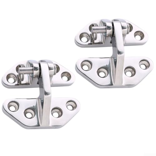 Robuste Scharniere aus 316er Edelstahl für den Marine-Einsatz, 2 Stück, mit Schrauben für Boote und Decks (71 x 66 mm) von Niceminiwall