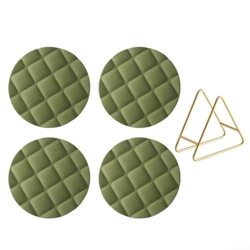 Rutschfeste Silikon-Tischsets 4er-Set für Esstische mit Hitzebeständigkeit (grün 16 cm) von Niceminiwall