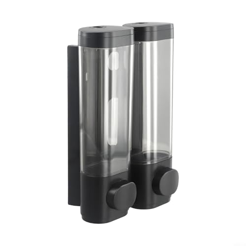 Seifenspender aus ABS mit 3 Kammern, für Badezimmer, Küche, Dusche, Shampoo und Duschgel, zur Verwendung in Zuhause, Hotel, Schule oder öffentlichen Einrichtungen, Schwarz von Niceminiwall