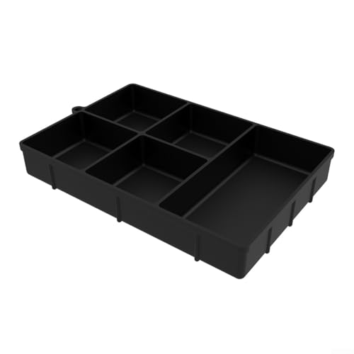 Snack-Tablett aus Silikon mit 5 Fächern für Partys, Picknicks und den täglichen Gebrauch (schwarz) von Niceminiwall