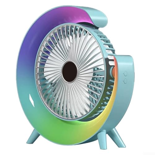Verstellbarer wiederaufladbarer Ventilator mit LED-Nachtlicht-Modi, perfekt für Campingausflüge oder den Heimgebrauch (blau) von Niceminiwall