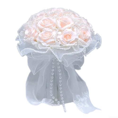 Wunderschön arrangierter künstlicher Rosenstrauß für Hochzeiten, perfekt für Bräute und besondere Momente, Rosa von Niceminiwall