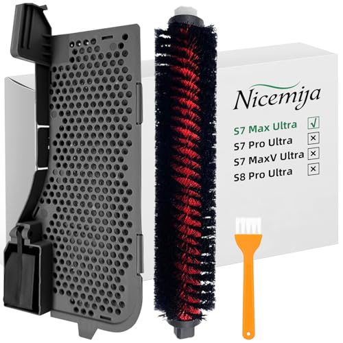 Nicemiya S7 Max Ultra Wasserfilter & Reinigungsbürste Assembly Zubehör Kompatibel mit Roborock S7 Max Ultra, Roboterstaubsauger Ersatzteile, Staubsauger-Reinigungs-Tankfilter von Nicemiya