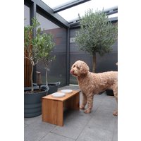 Hundebar Aus Eiche - Futterstation Hund Personalisiert Holz Futternapf Ständer Napfhalter Mit Edelstahlschüsseln von NicenailsWoodwork
