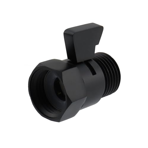 Nicerity Duschabsperrventil G1/2 Duschkopf Durchflussbegrenzer Messing Wasserdurchflusskontrollventil mit Unterlegscheibe Universal Installation Schwarz von Nicerity