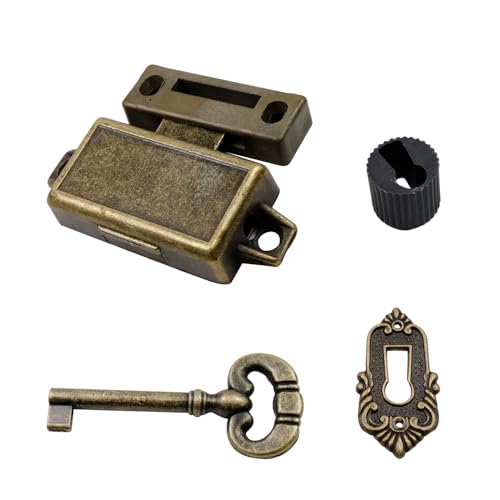 Nicerity Skelett Schlüsselschloss Dekorative Antik Messing Schrankschloss mit Schlüssel für Truhe Schrank Möbel von Nicerity