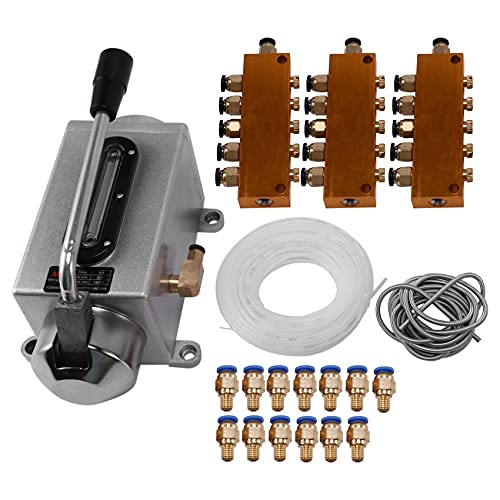 Ein Satz SchmieröLpumpe HandbetäTigter -Router Elektromagnetische Schmierpumpe Schmierstoffgeber EdelstahlgehäUse von Nicfaky