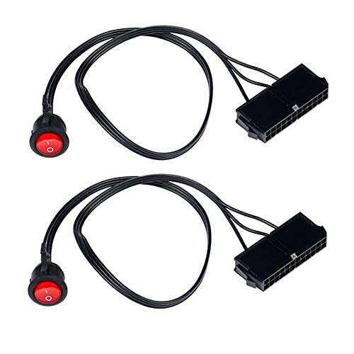 Nicfaky 2 STÜCKE 50Cm Kabel Kupfer Draht 24-Pin Buchse ATX Netzteil PC Power Netzteil Tester Jumper mit EIN/Schalter von Nicfaky