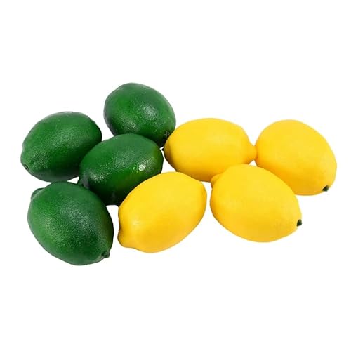 Nicfaky 8 Packungen künstliche Zitronen zum Füllen der Vase Haus Dekoration Partei, Gelb und Grün von Nicfaky