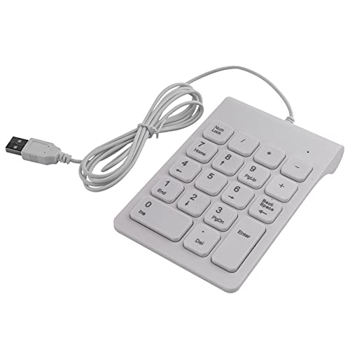 Nicfaky Mini USB Kabel Ziffern Block Tastatur 18 Tasten Digitale Tastatur für die Abrechnung Teller Laptop Windows Notebook Tablets PC (Weiß) von Nicfaky