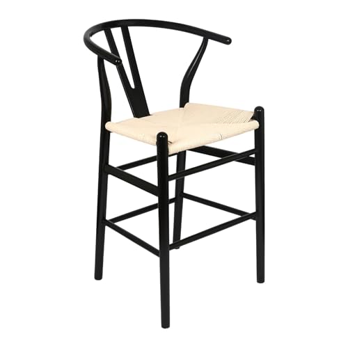 Nicholas Winter Hölzerne Wishbone-Barhocker - Schwarz/Natürlich - 1x Groß Rustikal Massivholz Heim Küchen Insel Frühstück Schalter Essen Tisch Erwachsene Hoch Stuhl Sitz Möbel - Braun Nicholas Winter Hölzerne Wishbone-Barhocker - Schwarz/Natürlich - 1x Groß Rustikal Massivholz Heim Küchen Insel Frühstück Schalter Essen Tisch Erwachsene Hoch Stuhl Sitz Möbel - Braun von Nicholas Winter