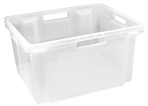 Euro-Box Aufbewahrungsbox Stapelbox | Kunststoff | Transparent | Stapelbar | 26 Liter Fassungsvermögen von Nicht Zutreffend
