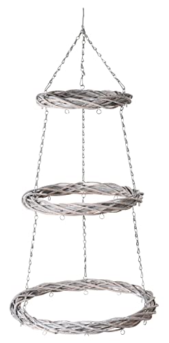 Nicht Zutreffend Deko-Hänger - Grau - Weidenäste - H 95 cm - mit 3 Ringen von Nicht Zutreffend