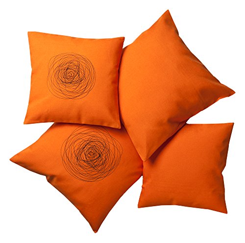 Nicht Zutreffend Kissenhülle Kissenbezug Dekokissenhülle mit und ohne Stickerei in Zwei Größen orange (50x50 cm, orange) von Nicht Zutreffend