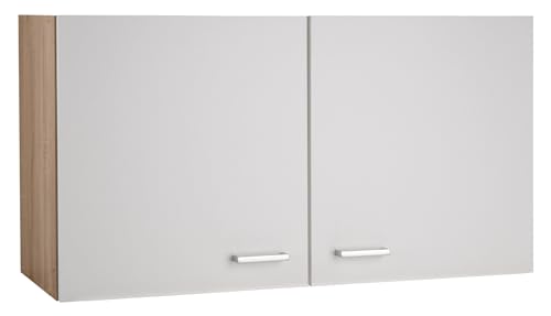 Nicht Zutreffend Küchenschrank - Eiche Sonoma - Weiß - 2 Türen - B 100 x H 54 x T 35 cm - Hängeschrank Oberschrank von Nicht Zutreffend