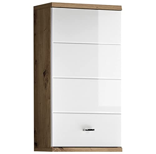 Nicht Zutreffend Wandschrank Badezimmerschrank Hängeschrank Badschrank | Dekor | Artisan Eiche | Weiß Hochglanz | BxHxT 38x71x23 cm von Nicht Zutreffend