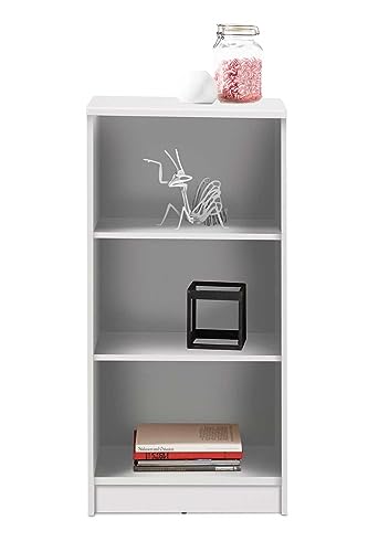 Nicht Zutreffend Wohnzimmerregal Standregal Bücherregal | 3 Fächer | Weiß matt | BxHxT: 54x111x34 cm von Nicht Zutreffend