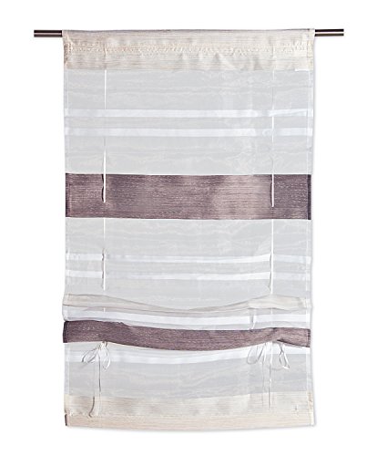 Raffrollo Faltrollo Sichtschutz | Beige-Schlamm | 80x130 cm | Polyester von Nicht Zutreffend