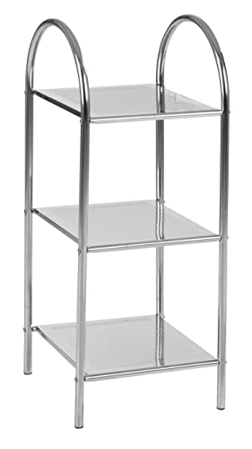 Regal Standregal Badregal | 3 Fächer | Metall | Chromfarben | BxHxT: 36x86x34 cm von Nicht Zutreffend