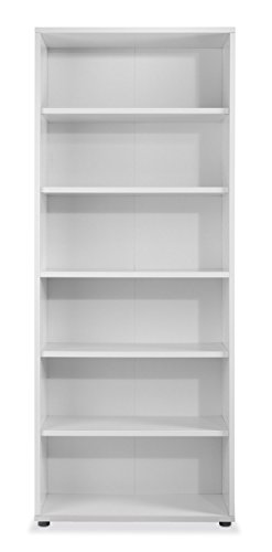 Regal Standregal Bücherregal | 6 Fächer | Weiß | BxHxT: 89x221x40 cm von Nicht Zutreffend