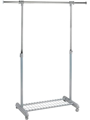 Rollgarderobe Garderobenwagen Kleiderständer | Grau | Chromfarben | Höhenverstellbar | Mit Rollen von Nicht Zutreffend