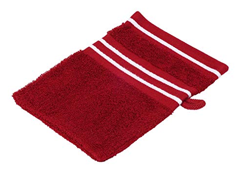 Waschhandschuh - Rot - 16 x 21 cm - Baumwolle von Nicht Zutreffend