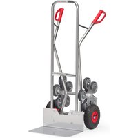 fetra® Treppenkarre, 5-armiger Radstern, Tragkraft 200 kg, Schaufel BxT 480 x 300 mm, Aluminium von fetra®