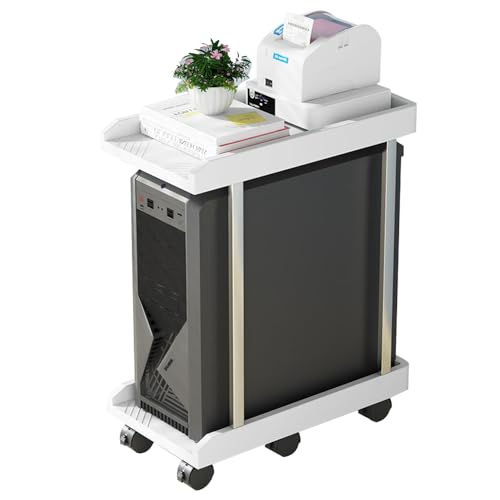 Niciksty Computer Tower Ständer 2 Schicht, PC Ständer Computer Ständer mit Rollen, Mobiler PC-Gehäuseständer, ATX-Gehäuse CPU Halter PC Ständer, Weiß Niciksty Computer Tower Ständer 2 Schicht, PC Ständer Computer Ständer mit Rollen, Mobiler PC-Gehäuseständer, ATX-Gehäuse CPU Halter PC Ständer, Weiß von Niciksty