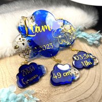 Personalisierte Babywolken Babyshower-Deko Aus Epoxidharz - Einzigartiges Geschenk Zur Geburt, Geburtstagsgeschenk, Sternenkind Personalisierte Babywolken Babyshower-Deko Aus Epoxidharz - Einzigartiges Geschenk Zur Geburt, Geburtstagsgeschenk, Sternenkind von NicisResinunikate