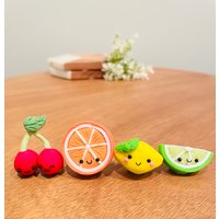 Obst Magnete 4Er Set| Lustige Kühlschrankmagnete| Citrus Magnete| Tutti Fruitti| Küchendeko| Süße Geschenke Zum Einzug| Polymer Clay von NickNacksHandmade