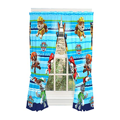 Nickelodeon Paw Patrol Kinderzimmer Fenstervorhang mit Raffhaltern, Blau, 208,3 x 160 cm von Nickelodeon