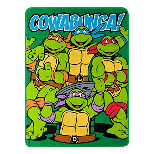 Northwest Nickelodeon's Teenage Mutant Ninja Turtles, Cowabunga Dudes Fleece-Überwurfdecke, 116,8 x 152,4 cm, Mehrfarbig von Northwest