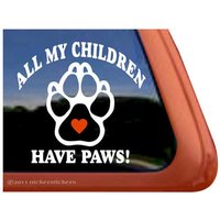 Alle Meine Kinder Haben Pfoten | Dc724Sp1 Hochwertige Klebepfote Vinyl Fensteraufkleber Aufkleber von NickerStickers