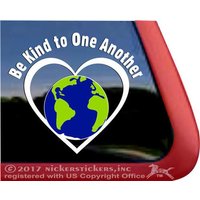 Be Kind To One Another Earth Love Aufkleber | Dc074Bk Hochwertige Klebefolie Erde Umwelt Fensteraufkleber von NickerStickers