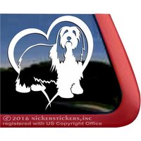 Bearded Collie Love Herz | Dc1026Hrt Hochwertige Klebefolie Fensteraufkleber von NickerStickers