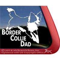 Border Collie Papa | Dc1195Dad Hochwertige Klebe-Jumping Hund Vinyl Fensteraufkleber Aufkleber von NickerStickers