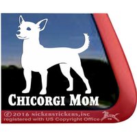 Chicorgi Mama | Dc1090Mom - Hochwertige Klebefolie Chihuahua Corgis Mix Fensteraufkleber Aufkleber von NickerStickers