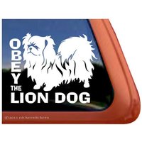 Der Löwe Hund - Pekingese | Nickerstickers® Klebefolie Fensteraufkleber Aufkleber 4, 5" Tall X 5, 75" Wide von NickerStickers