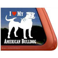 I Love My American Bulldog | Dc299Hea Hochwertige Klebefolie Fensteraufkleber - 5" Groß X Breit von NickerStickers