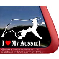 I Love My Aussie | Dc708Hea Hochwertige Klebefolie Australian Shepherd Fensteraufkleber von NickerStickers