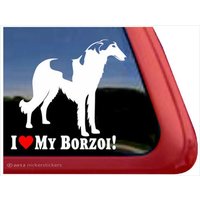I Love My Borzoi | Dc831Hea Hochwertige Klebefolie Borzoi Fensteraufkleber von NickerStickers