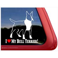 I Love My Bull Terrier | Dc811Hea Hochwertige Klebefolie Fensteraufkleber von NickerStickers