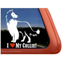I Love My Collie | Dc548Hea Hochwertiger Kleber Rau Collie Hund Vinyl Fensteraufkleber Aufkleber von NickerStickers