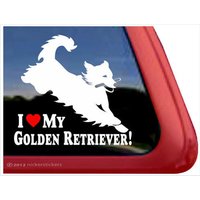 I Love My Golden Retriever | Dc825Hea Hochwertige Klebefolie Retriever Fensteraufkleber von NickerStickers