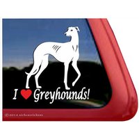 I Love My Greyhounds | Dc239Heas Hochwertige Klebefolie Fensteraufkleber von NickerStickers