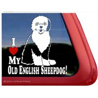 I Love My Old English Sheepdog | Dc955Hea Hochwertige Klebefolie Fensteraufkleber - 5" Groß X 5, 5" Breit von NickerStickers