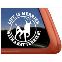 Life Is Merrier Mit Einem Ratterrier | Dc374Mer Hochwertige Klebefolie Fensteraufkleber von NickerStickers