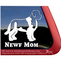 Newf Mom | Dc531Mom Hochwertige Klebefolie Neufundland Landseer Fensteraufkleber Aufkleber von NickerStickers