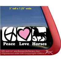 Peace Love Pferde | Dc1107 Hochwertiges Klebepferd Vinyl Fensteraufkleber Aufkleber von NickerStickers